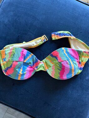 Tibi Abstract Bandeau Bikini Top, Size: L